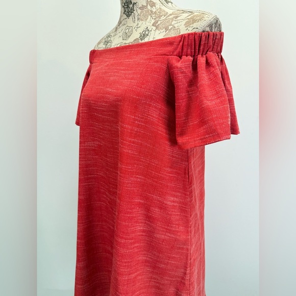 LOVERICHE Red Off-Shoulder Mini shift Dress size S. - Picture 5 of 14